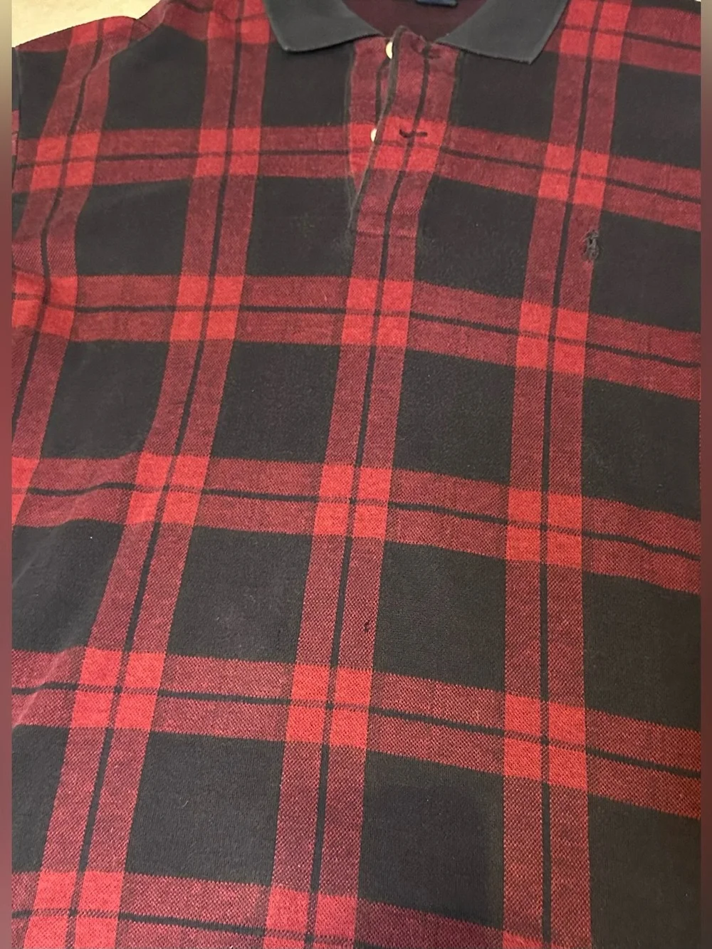 Ralph Lauren Navy and Red Plaid Polo